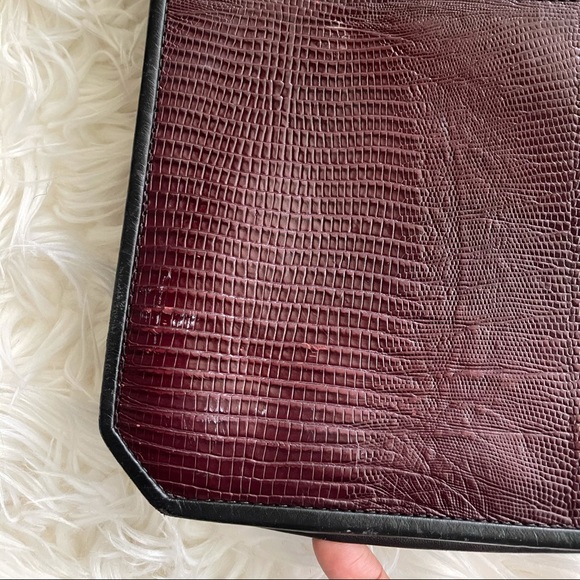 Vintage Real Leather Embossed Messenger Bag Purse - Picture 4 of 11